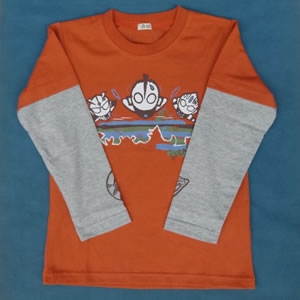 22AW M78ウルトラマンレイヤードTシャツ(パトロール) オレンジ 120